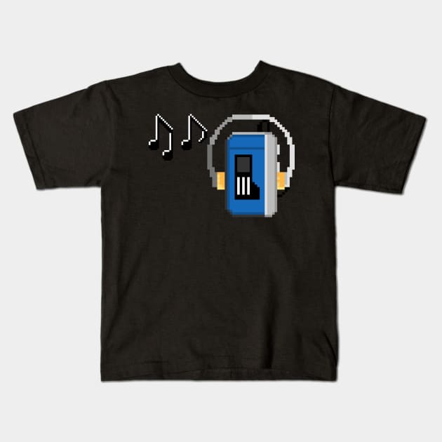 walkman Kids T-Shirt by Mamon